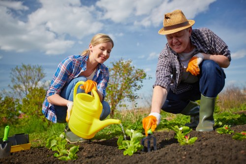 First aid kit and emergency plan documents for outdoor gardening work